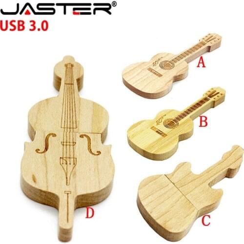 JASTER USB 3.0 wooden guitar Pen drive USB Flash Drive Memory Stick pendriver 4gb/8gb/16gb/32gb/64gb LOGO laser engraving U disk