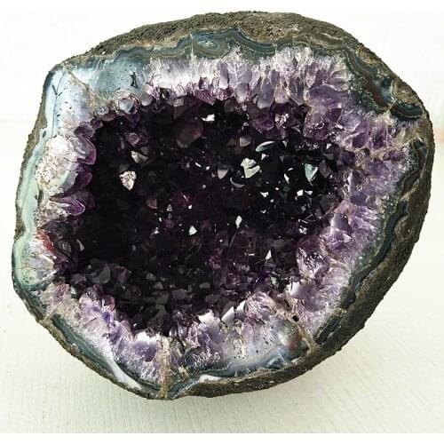 High quality Uruguay stone amethyst geode crystal quartz cluster home decor display amethyste pierre naturelle