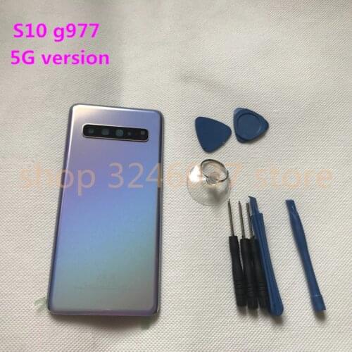 New Original Rear Battery Door For Samsung Galaxy S10+plus g977 5G version Back Glass Housing Cover with Logo+Sticker+tools