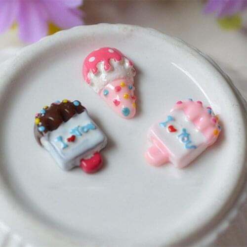 100pcs/lot resin I OVER YOU ice cream cone cake crafts for headwear phone decorates DIY accessories