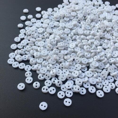 1000pcs 4mm Mini Tiny Buttons Resin Round Sewing Doll Clothes White Button Embellishments Scrapbook Cardmaking