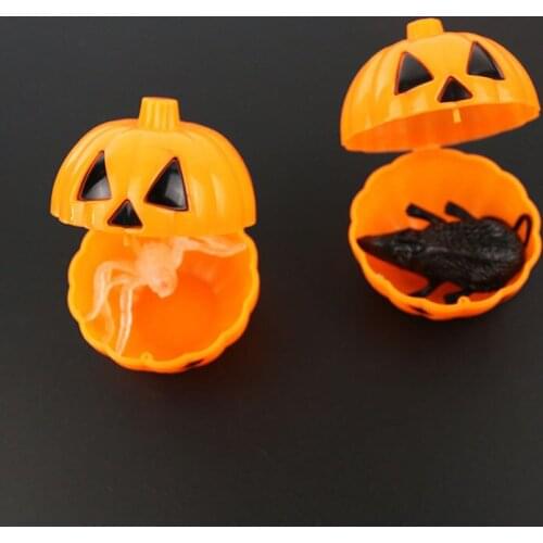 120pcs/lot Cute Halloween Opening Pumpkin Bucket Table Ornaments Mini Funny Articles Trick Treat Candy Box Gift Favor ZA4369