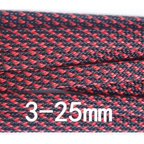 2M 2 4 6 8 10 12 14 16 18 20 25 30 mm High Density PET Braided Expandable Sleeve Wire Wrap Insulated Nylon Protector Sheath