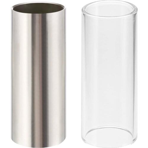 2pcs 60mm Guitar Finger Slide Finger Slider Stainless Steel+Glass For Stringed Instrument Smooth Edge For Guitar players