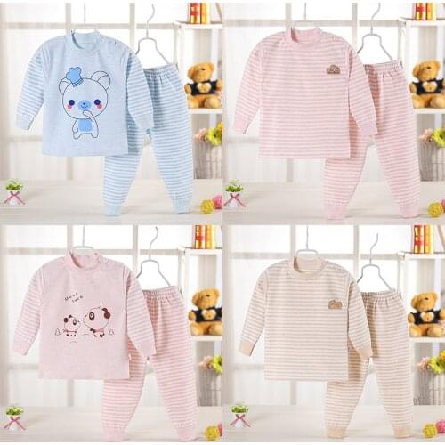 Baby Kids Pajamas Sets Cotton Boys Sleepwear Suit Autumn Girls Pajamas Long Sleeve Pijamas Tops Pants 2pcs Children Clothing