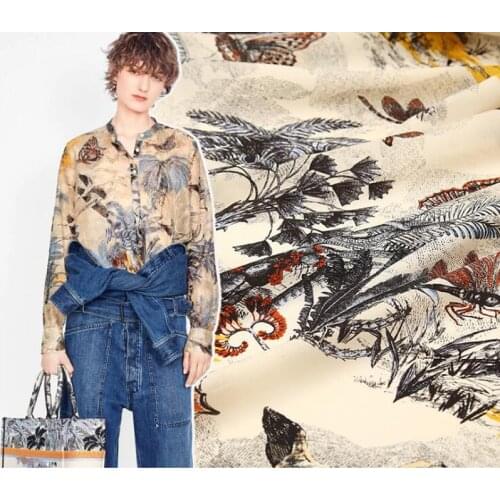 2021 Tropical Forest Animal Pure Cotton Fabric For Shirt Ткань Хлопок AfricanТкани Telas Algodon Estampadas Tissus Au Mètre