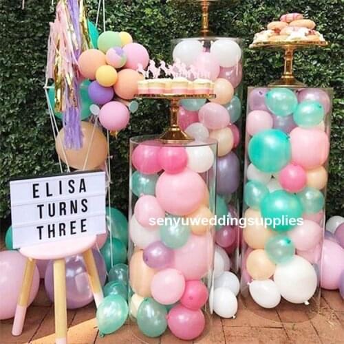 3pcs/set )New style clear acrylic plinths display wedding pedestal columns round acrylic plinth for wedding stage senyu1410