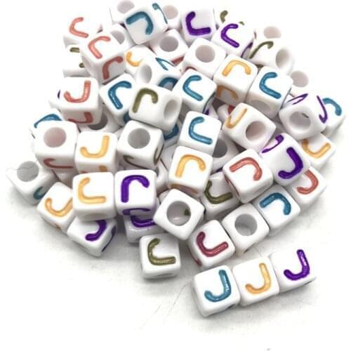 50pcs 7x7mm 26 Letter Beads Square Shape Alphabet Letter Beads Charms Bracelet Necklace For Jewelry Making Accessories #JJJ