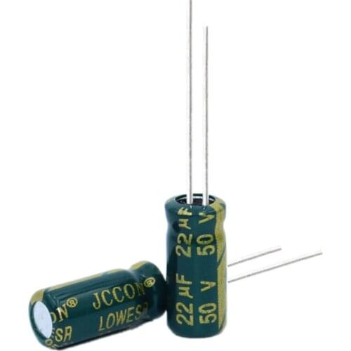 50pcs High frequency low resistance aluminum electrolytic capacitor 50v22UF 22uf50v volume: 5x11