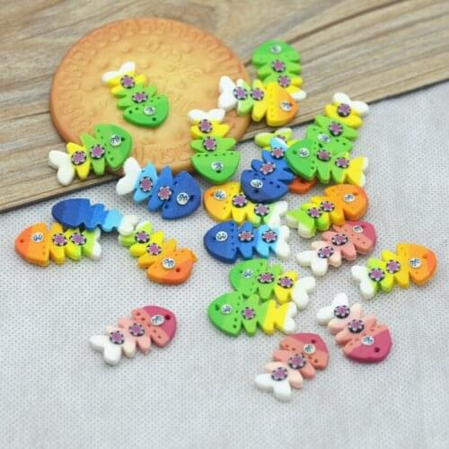 Free Shipping 20PCS/Pack 25mm*15mm Mixed colors Kawaii Handmade Clay Fish bone,Jewellry accessories,D.I.Y Supplies