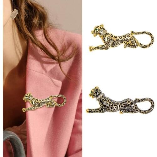 EASYA Leopard Brooches For Women Men Blue Red Leopard Animal Party Office Brooch Pins Gifts Decoration