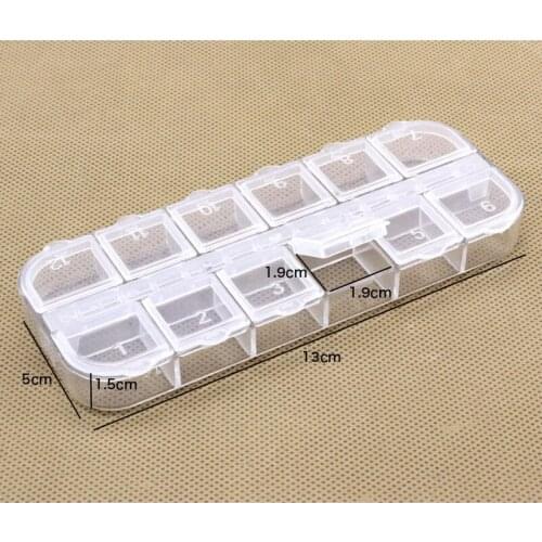 By ems or dhl 200pcs Tablet Pill Medicine Box Holder Storage Organizer Container Case Colorful 12 spaces Pill Box