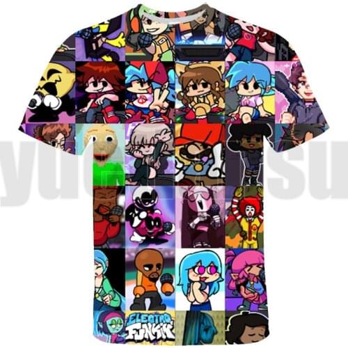 Hip Hop Casual Friday Night Funkin T Shirt Adult Kids Cosplay T-shirt 3D Oversize Tshirt Clothes Summer Short Sleeve Tee Tops