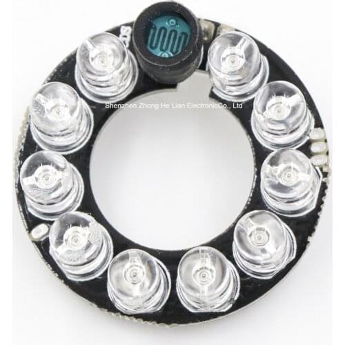 60 degrees CCTV Accessories infrared light 10 Grain IR LED board for Surveillance cameras night vision diameter 30mm