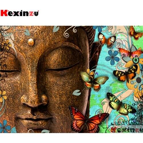 Full Square/Round 5d Diamond Painting-Butterfly Golden Buddha-3d Embroidery Cross Stitch Mosaic Full Picture Of Rhinestone Decor