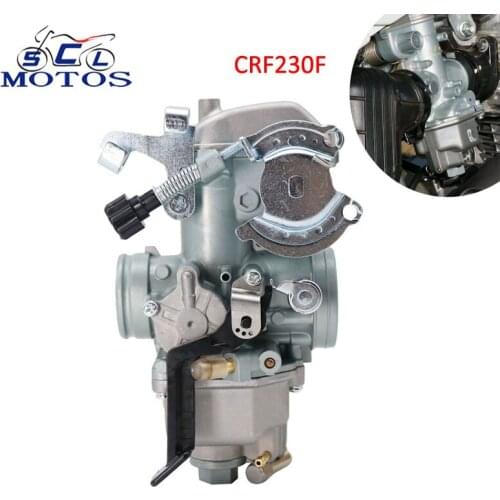 Sclmotos- Manual Hand Motorcycle Carburetor Carb For HONDA CRF230F CRF 230F 2003 2004 2005 2006 Dirt Bike Racing With Adapter