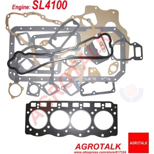 Gaskets kit including head gasket for Lijia SL4100 series engine, please check the shape of head gasket