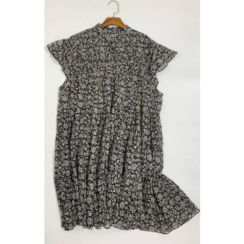 2020 Autumn retro Floral print loose casual flare sleeve mini dress