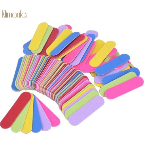 50/100 pcs lot Colorful Nail File Double Sided Mini Wood Chips 240 Sandpaper Professional Nail Files Buffing Manicure Tools Set