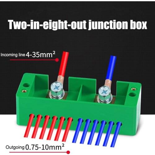 Two-in-eight-out Junction Box Splitter Terminal Block Flame-retardant Plastic Wire Connector Electrical Accessories