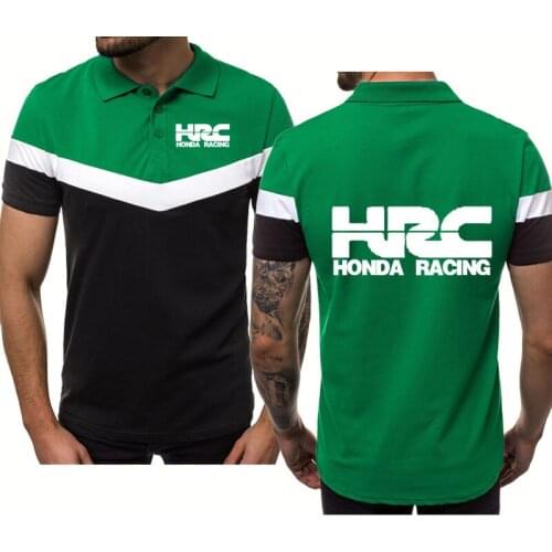 Mens tops HRC race motorcycle Splicing Summer casual Cotton polo shirt Fashion Hip Hop Harajuku Mens short sleeve
