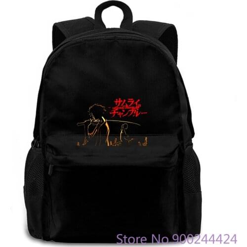 Samurai Champloo Black Hip Hop Style New women men backpack laptop travel school adult student