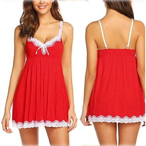 Deep V-neck Women Sleepwear Femme Hot Nightgowns&Sleepshirts Sexy Lingerie Bow Nightdress Robe Set Night Wear Set Homewear