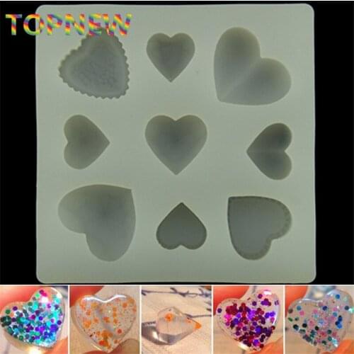 Many Hearts Shape Cabochon Pendant Silicon Mold Mould For Epoxy Resin Jewelry Making DIY Craft Molds cake decorating tools