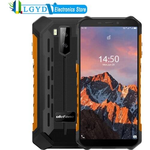 Ulefone Armor X5 Pro Rugged Phone 4GB+64GB Android 10.0 5.5inch Dual SIM LTE 4G Network Smartphone NFC Face Unlocked Cellphone