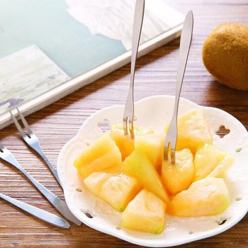 Stainless steel fruit fork Fashion fruit bar fruit fork cake dessert fork multi-purpose Food grade fork camping