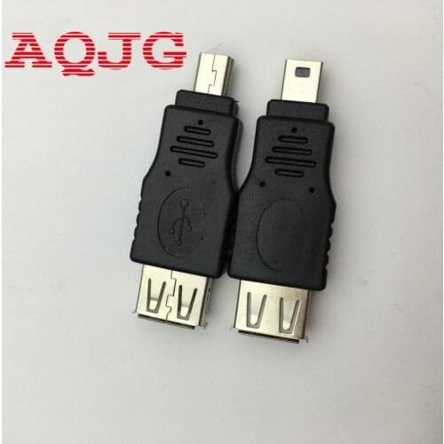 High quality USB Female to Mini USB Male 5 Pin Adapter Converter Usb 2.0 male to female usb mini 5p MP3 Converter Black AQJG