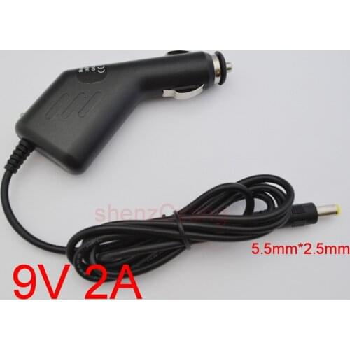 1pcs High Quality Car Charger 9V 2A 5.5mm x2.5mm 9v Alba APVS8372B / APVS8372P Portable DVD 9v Car power adapter / charger