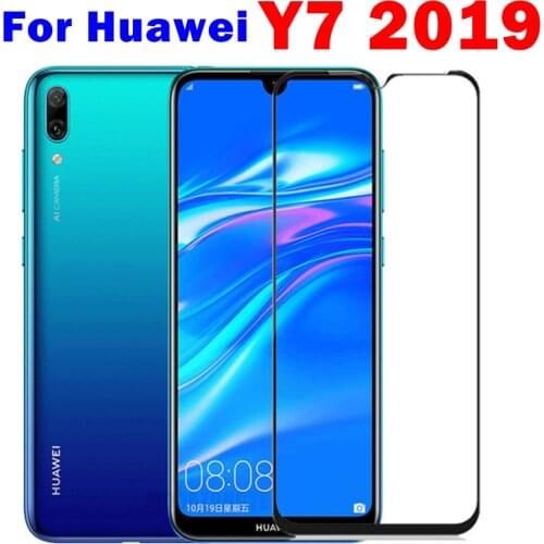 1-2pcs protective glass for huawei y7 2019 safety glass hauwei huavei y7 pro 2019 y7pro 7y y 7 y tempered glas front film trem