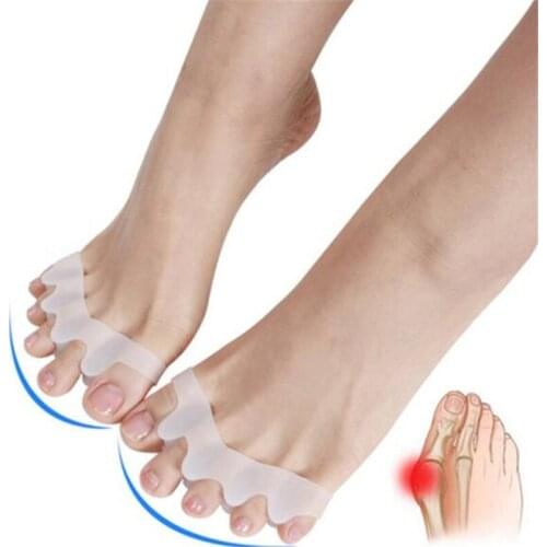 1pair Silicone Gel Hallux Valgus Correction Toe Separators Foot Care Gel Bunion Protector Toe Separators Orthopedic Straightener