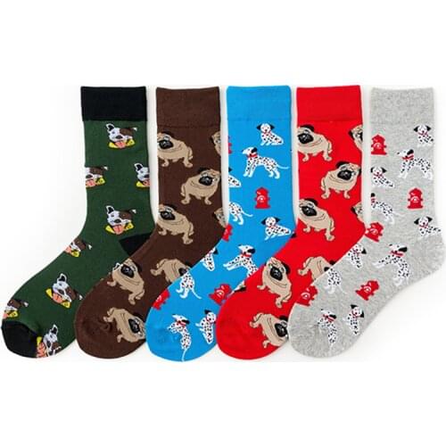1 Pair Women Socks Cotton Funny Crew Socks Cartoon Animal dog Men socks Skateboard Novelty Gift Socks for Spring Autumn Winter