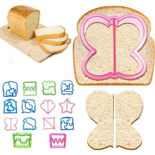 12pcs DTY Baking Sandwich Mould Toast Bread Cartoon Making Mould Biscuit Plastic Cutting Mould