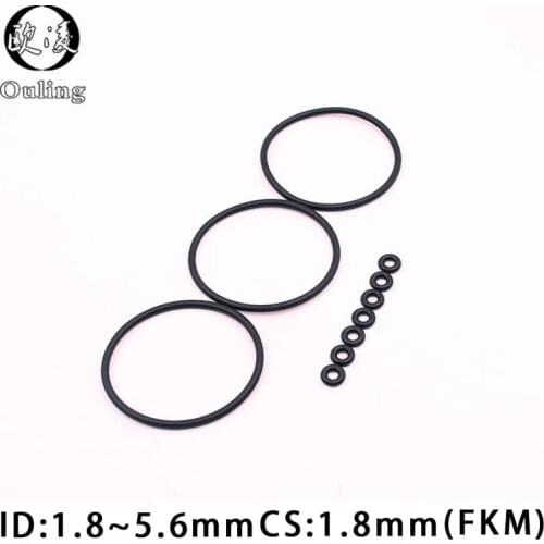 10PCS Fluorine rubber Rings Black FKM O ring Seal 1.8mm Thickness ID1.8/3.55/4/4.5/4.87/5/5.15/5.3/5.6mm O-Ring Seal Gasket Oil