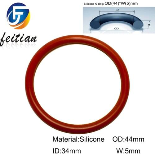 100piece 44mm*34mm*5mm Silicone o-ring dichtung Red Gasket of motorcycle part/O ring consumer product