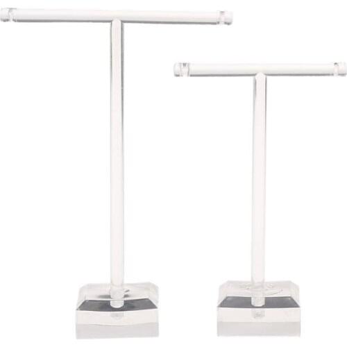 2 Pcs/Set Earrings Shelf Jewelry Display Rack T Shape Stand Show Charms Universal Professional Showcase Boutique