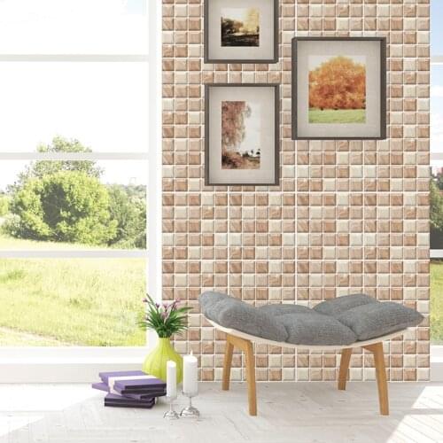 3D Mosaic Tile Sticker Removable Wallpaper Self-Adhesive Wall for Bathroom Kitchen Backsplash PVC Square Decorative Vinyl Decals