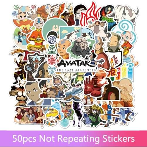 50PCS Avatar The Last Airbender Kids Sticker Pegatina DIY Stationery Skateboard Laptop Guitar Anime Sticker