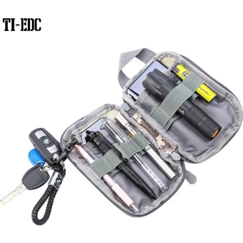 600D Nylon Mini Tactical Molle Compact Pocket Organizer Bag，EDC Gear Bag Gadget Purses，Outdoor Waist Pack Mobile Phone Pouch