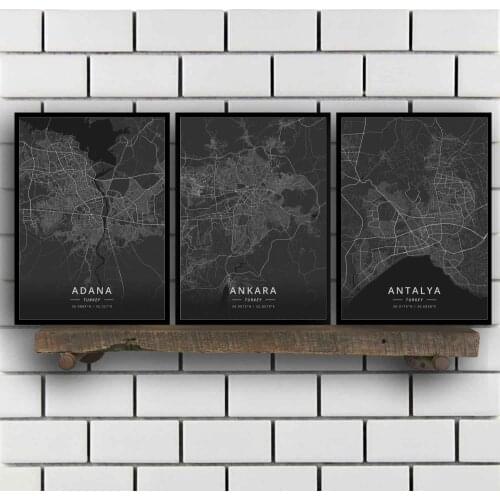 Adana Ankara Antalya Edirne Istanbul Izmir Mersin Mugla Turkey Poster
