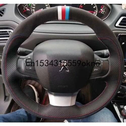 For Peugeot 301 308S 508 2008 3008 5008 4008 DIY Hand Sewing Special Steering Wheel Cover