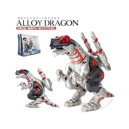 Chiger Intelligent Electric dinosaurio toy Multi-Function Music Light Touch Sensitive alloy dragon toy for kids gifts