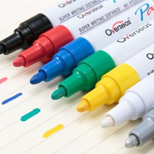 Colorful waterproof pen car tire tire tread CD metal permanent paint mark graffiti oil marker pen marker writing stationery