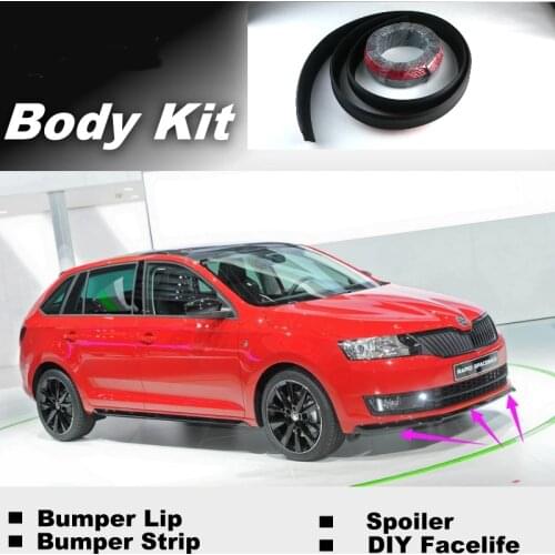 Bumper Lip Deflector Lips For Skoda Rapid Front Spoiler Skirt For Car Tuning View / Body Kit / Strip