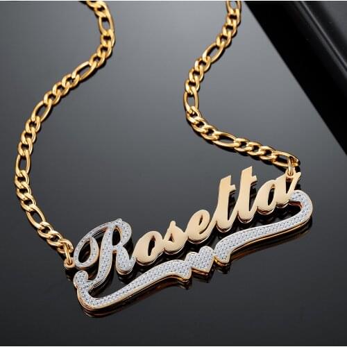 Personalized Stainless Steel Jewelry 18K Gold Color Womens Necklace 2021 New 3D Nameplate Gifts For Women/Men Necklaces