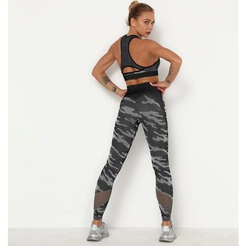 2 Piece Set Sports Wear for Women Gym Clothing Athletic Workout Clothes for Women Sports Bra and Leggings Set Yoga Set