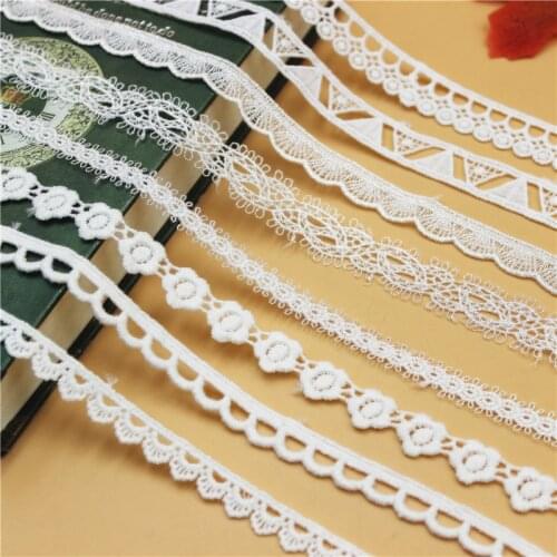 1-4cm 5/10yard Mixed Quality Elegant White Lace Ribbon Milk Fiber Lace Trims Assorted Lace for Crafting DIY Accessory